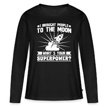Aerospace Engineer Brought People To The Moon - Women's Premium Organic Long Sleeve Shirt - black - Front - Julia (174cm)