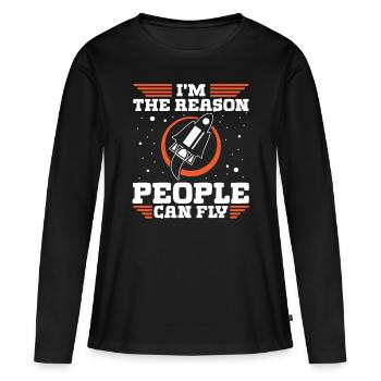 Luft- und Raumfahrtingenieur Reason People Can Fly - Frauen Premium Bio Langarmshirt - Schwarz - Vorne - Julia (174cm)