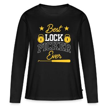 Le meilleur serrurier jamais choisi - T-shirt manches longues Premium bio Femme - noir - Devant - Julia (174cm)