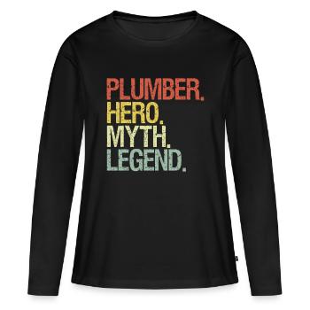 Lustiger KlempnerKlempner Zitatlustiger KlempnerKlempner Mann - Frauen Premium Bio Langarmshirt - Schwarz - Vorne - Julia (174cm)