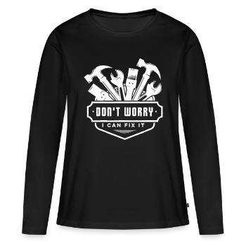 Handwerker Lustig Mach dir keine Sorgen, ich kann es reparieren Klempner El - Frauen Premium Bio Langarmshirt - Schwarz - Vorne - Julia (174cm)