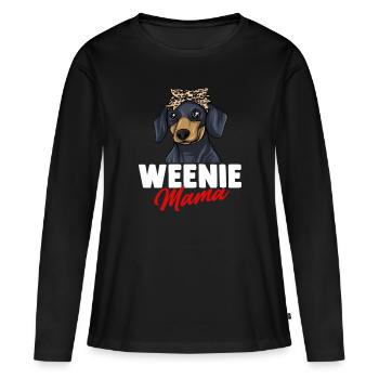 Dachshund Geschenk Dixie Wiener Doxie Dackel - Frauen Premium Bio Langarmshirt - Schwarz - Vorne - Julia (174cm)