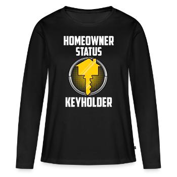 Homeowner Status Keyholder - Frauen Premium Bio Langarmshirt - Schwarz - Vorne - Julia (174cm)