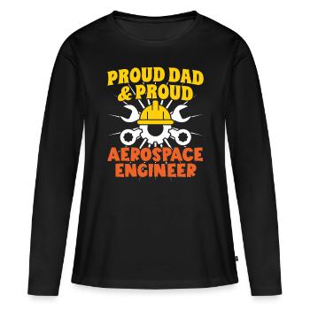 Raumfahrtingenieur, fier papa et ingénieur aérospatial - T-shirt manches longues Premium bio Femme - noir - Devant - Julia (174cm)