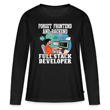 Softwareentwickler Full Stack Developer Coder Geek - Frauen Premium Bio Langarmshirt - Schwarz - Vorne - Julia (174cm)