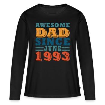 Juni 1993 Juni Geburtstagsgeschenk Juni 1993 - Frauen Premium Bio Langarmshirt - Schwarz - Vorne - Julia (174cm)