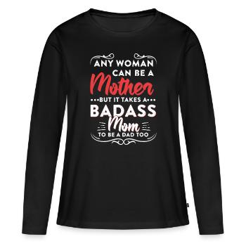 Womens Funny Happy Father's Day To The Best Single - Women's Premium Organic Long Sleeve Shirt - black - Front - Julia (174cm)