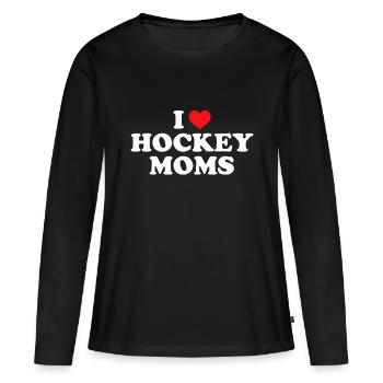 J’adore le design amusant des mamans de hockey - T-shirt manches longues Premium bio Femme - noir - Devant - Julia (174cm)