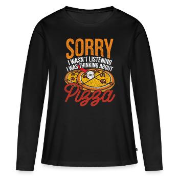 Pizza maker Pizzaiolo - T-shirt manches longues Premium bio Femme - noir - Devant - Julia (174cm)