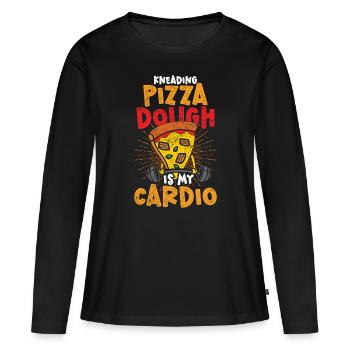 Pizzabäcker Pizzaiolo Pizzateig Kneten - Frauen Premium Bio Langarmshirt - Schwarz - Vorne - Julia (174cm)