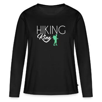 Hiking King - Frauen Premium Bio Langarmshirt - Schwarz - Vorne - Julia (174cm)