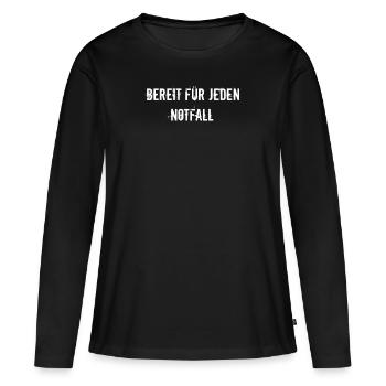Feuerwehr - Bereit für jeden Notfall - Frauen Premium Bio Langarmshirt - Schwarz - Vorne - Julia (174cm)