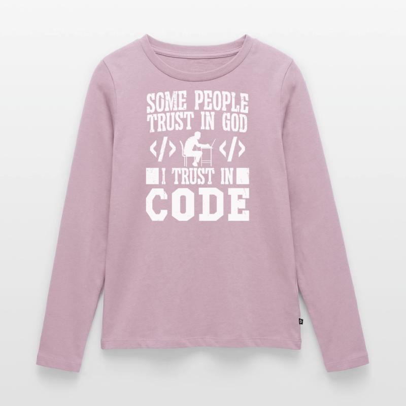 Softwareentwickler I Trust In Code Programmierer Frauen Premium Bio Langarmshirt
