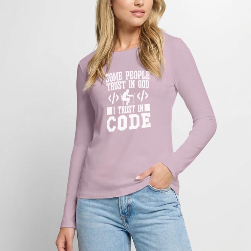 Softwareentwickler I Trust In Code Programmierer Frauen Premium Bio Langarmshirt