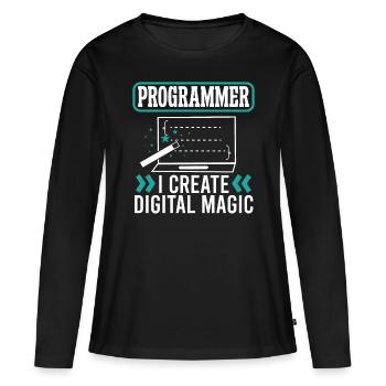 Software Developer Programmer Create Digital Magic - Women's Premium Organic Long Sleeve Shirt - black - Front - Julia (174cm)