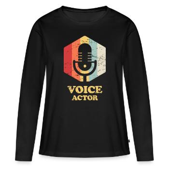 Retro Vintage Voice-Over Artist / Voice Acting - Women's Premium Organic Long Sleeve Shirt - black - Front - Julia (174cm)