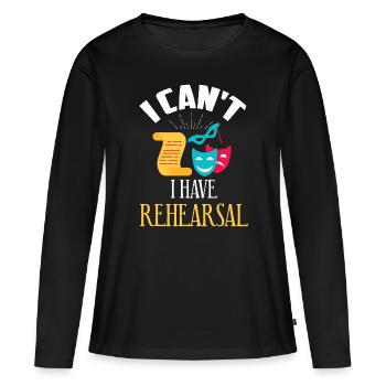 Répétition théâtrale, répétition drôle d’acteur Gi - T-shirt manches longues Premium bio Femme - noir - Devant - Julia (174cm)