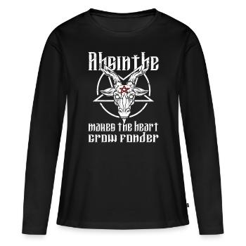 Satan Belzébuth Diable Gothique Pentagramme Mystique - T-shirt manches longues Premium bio Femme - noir - Devant - Julia (174cm)