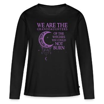 Nous sommes les petites-filles des sorcières que vous pourriez - T-shirt manches longues Premium bio Femme - noir - Devant - Julia (174cm)