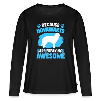 Hovawart ist fantastisch derber Bauernhund - Frauen Premium Bio Langarmshirt - Schwarz - Vorne - Julia (174cm)