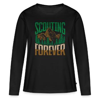 Guide scout scout scout pour toujours - T-shirt manches longues Premium bio Femme - noir - Devant - Julia (174cm)