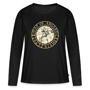 Carte de la mythologie nordique de la déesse Asgard Valkyrie - T-shirt manches longues Premium bio Femme - noir - Devant - Julia (174cm)