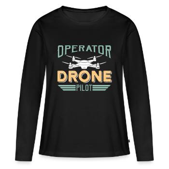 Drone Pilot - Women's Premium Organic Long Sleeve Shirt - black - Front - Julia (174cm)