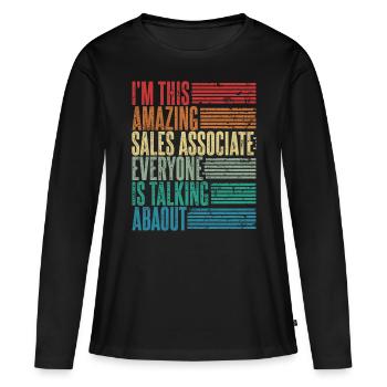 Vintage Sales Rep Gift Retro - Women's Premium Organic Long Sleeve Shirt - black - Front - Julia (174cm)