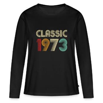 Geschenk zum 50. Geburtstag Classic 1973 Männer Frauen 50 Jahre - Frauen Premium Bio Langarmshirt - Schwarz - Vorne - Julia (174cm)