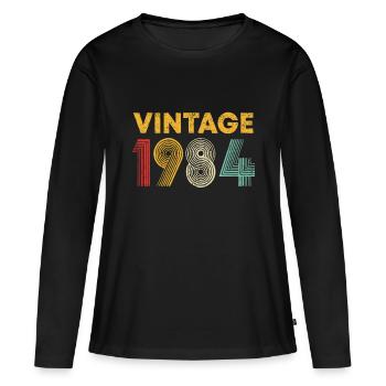 Millésime 1984 39ème anniversaire Cadeau Hommes Femmes 39 ans - T-shirt manches longues Premium bio Femme - noir - Devant - Julia (174cm)