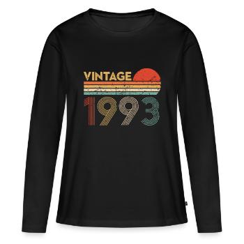 30 ans anniversaire vintage classique né en 1993 - T-shirt manches longues Premium bio Femme - noir - Devant - Julia (174cm)