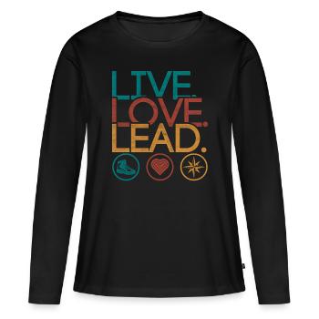 Pfadfinderführer Pfadfinder Live Love Lead - Frauen Premium Bio Langarmshirt - Schwarz - Vorne - Julia (174cm)
