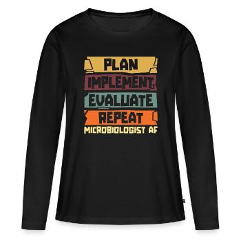 Plan de microbiologiste Mettre en œuvre Évaluer le laboratoire - T-shirt manches longues Premium bio Femme - noir - Devant - Julia (174cm)