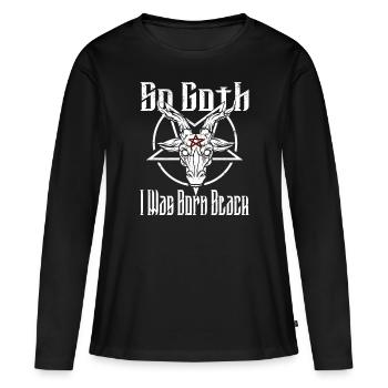 Satan Belzébuth Diable Gothique Pentagramme Mystique - T-shirt manches longues Premium bio Femme - noir - Devant - Julia (174cm)