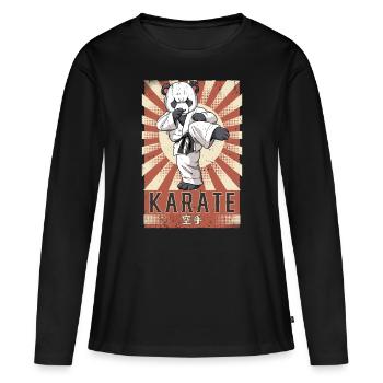 Karate - Frauen Premium Bio Langarmshirt - Schwarz - Vorne - Julia (174cm)