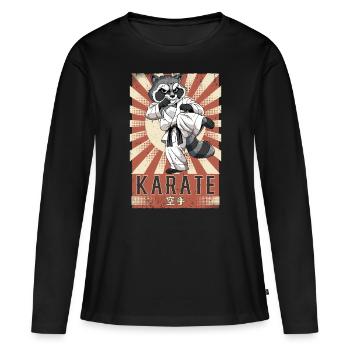 Karate - Frauen Premium Bio Langarmshirt - Schwarz - Vorne - Julia (174cm)