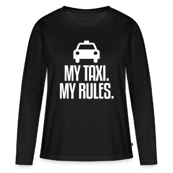 Mein Taxi Meine Regeln Taxifahrer - Frauen Premium Bio Langarmshirt - Schwarz - Vorne - Julia (174cm)