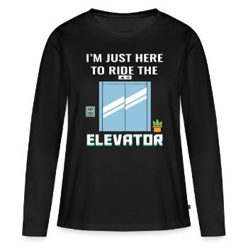 Elevator Mechanic Engineer Funny Jersey - Women's Premium Organic Long Sleeve Shirt - black - Front - Julia (174cm)