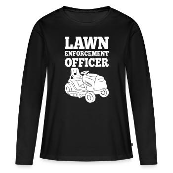 Lawn Enforcement Officer Mowing Grass Mower Garden - Women's Premium Organic Long Sleeve Shirt - black - Front - Julia (174cm)