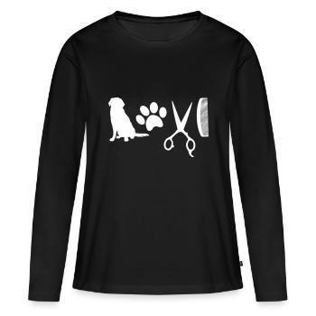 Liebe Hundepflege für Frauen Männer Welpenfriseur - Frauen Premium Bio Langarmshirt - Schwarz - Vorne - Julia (174cm)