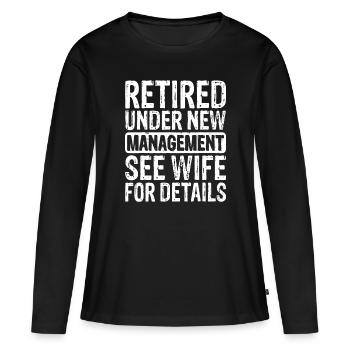 Funny Retirement For Men Retired Retro Retired Hus - Women's Premium Organic Long Sleeve Shirt - black - Front - Julia (174cm)