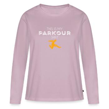 Parkour Shirt - Frauen Premium Bio Langarmshirt - Altrosa - Vorne - Julia (174cm)