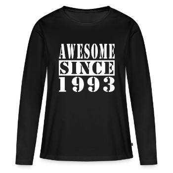 Awesome Since 1993 - Frauen Premium Bio Langarmshirt - Schwarz - Vorne - Julia (174cm)
