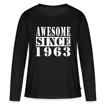 Awesome Since 1963 - Frauen Premium Bio Langarmshirt - Schwarz - Vorne - Julia (174cm)