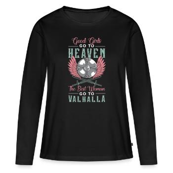 Valkyrie Good Girls Go To Heaven Déesse nordique - T-shirt manches longues Premium bio Femme - noir - Devant - Julia (174cm)