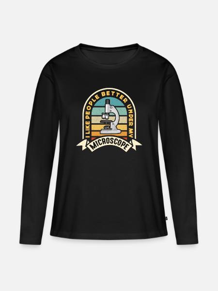 Microbiologist I Like People Better Microbiology - Frauen Premium Bio Langarmshirt - Schwarz