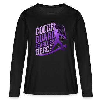 Garde de couleur Intrépide Féroce - T-shirt manches longues Premium bio Femme - noir - Devant - Julia (174cm)