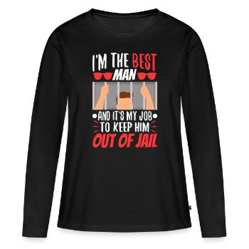 Im the best man - Women's Premium Organic Long Sleeve Shirt - black - Front - Julia (174cm)