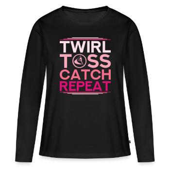 Color Guard Color Guardian Twil Toss Catch Repeat - T-shirt manches longues Premium bio Femme - noir - Devant - Julia (174cm)