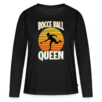 Bocce Ball Queen - Women's Premium Organic Long Sleeve Shirt - black - Front - Julia (174cm)
